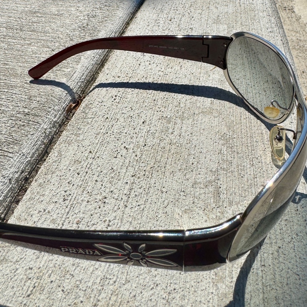 Prada Women's Sunglasses - Brown and Silver - Picture 3 of 5